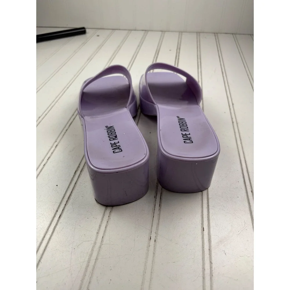 Cape Robbin Purple Jelly Chunky Block Heel Sandals Women's Size 9